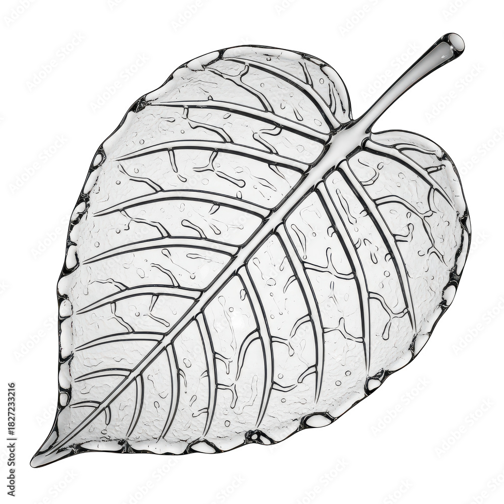 Fototapeta premium Leafy green leaf with a stem. isolated illustration on transparent background PNG
