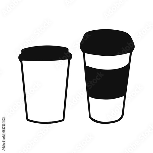 Paper coffee cups vector illustration