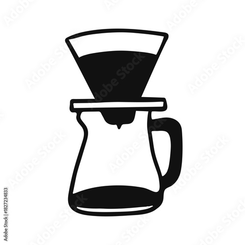 Coffee maker hand drawn vector illustration