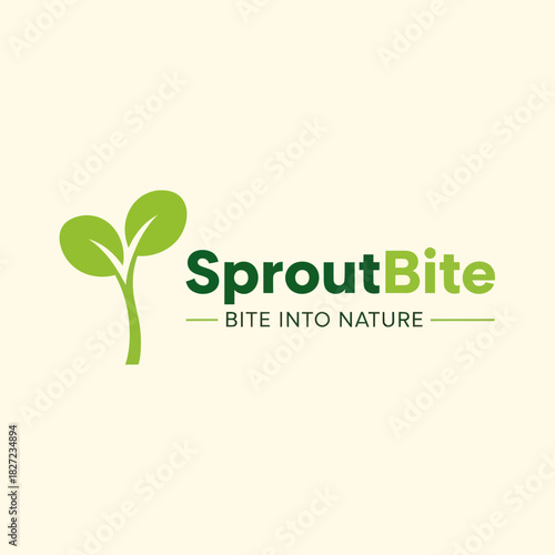 SproutBite logo with tagline Bite Into Nature and green sprout icon.