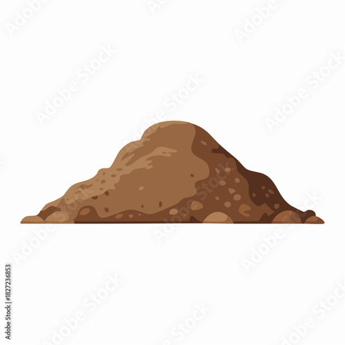 Cartoon illustration of a pile of brown dirt.