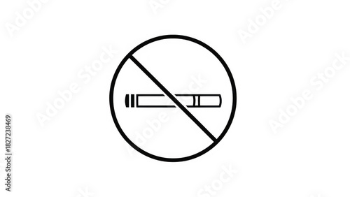 Free Download Minimalist No Smoking Sign Outline On Black Background - GFXLoad