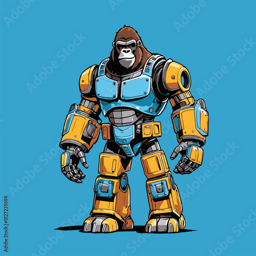 scary gorilla robot vector image