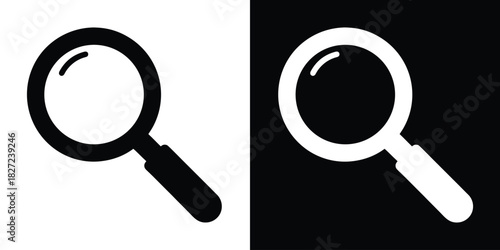 magnifying glass silhouette, magnifying glass icon vector