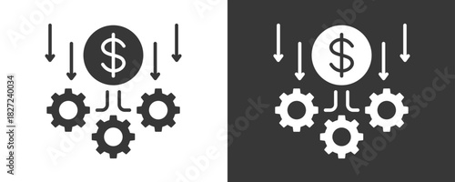 Operational Cost Icon Set Vector Collection Isolated In Black And White