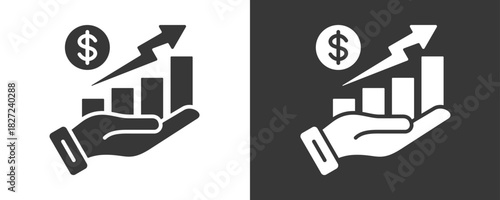 Profit Icon Set Vector Collection Isolated In Black And White