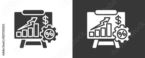 Financial Ratio Icon Set Vector Collection Isolated In Black And White