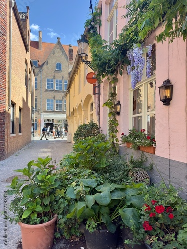 Street in the old town of Bruges, Belgium