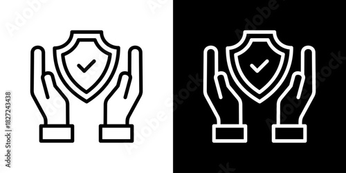 Trust Icon Vector Illustration. Fresh Line Design Built For Creative Flexibility In Light And Dark Versions.