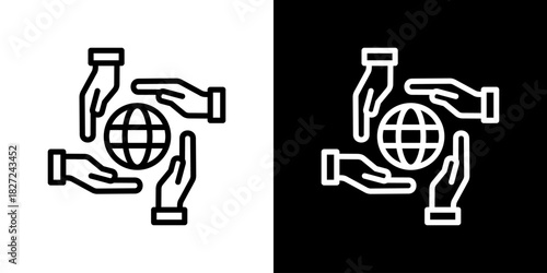 Unity Icon Vector Illustration. Fresh Line Design Built For Creative Flexibility In Light And Dark Versions.