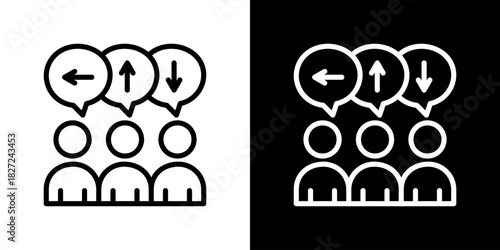 Diversity Icon Vector Illustration. Fresh Line Design Built For Creative Flexibility In Light And Dark Versions.