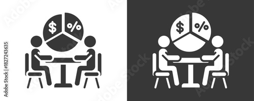 Earning Sharing Icon Set Vector Collection Isolated In Black And White