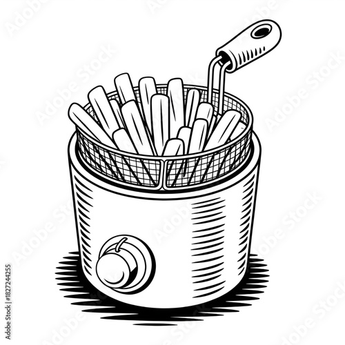 deep fryer coloring page line art