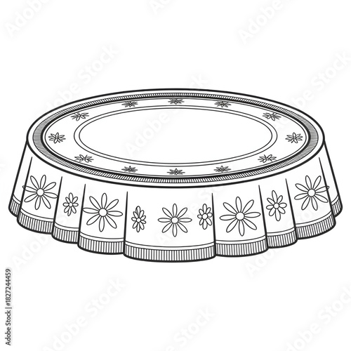 tablecloth illustration vector style coloring page