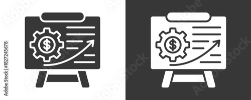 Projection Icon Set Vector Collection Isolated In Black And White