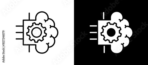 Machine Learning blackwhite icon