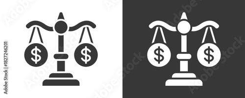 Balance Icon Set Vector Collection Isolated In Black And White
