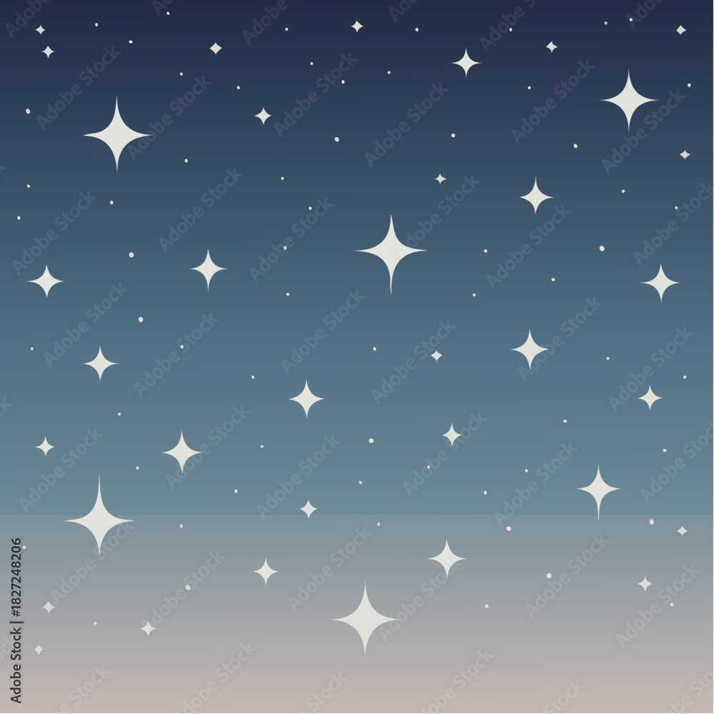 Naklejka premium Sparkling Stars and Dots on a White Background.