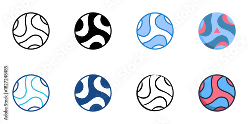 Soccer Ball icon set multiple style vector collection 
