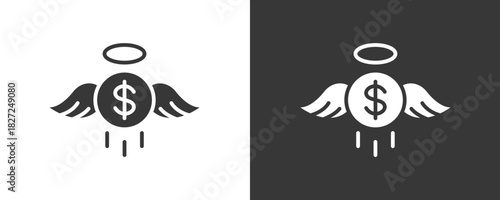 Angel Investor Icon Set Vector Collection Isolated In Black And White
