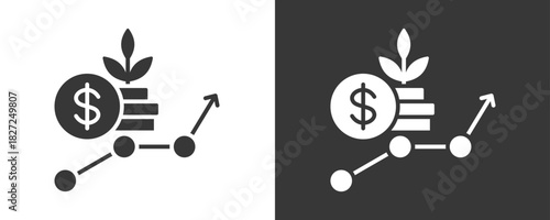 Invesment Icon Set Vector Collection Isolated In Black And White