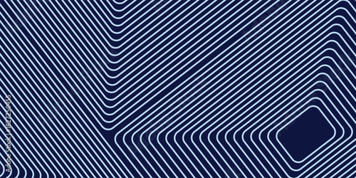 Abstract background with hypnotic concentric light blue lines on a dark blue surface, creating an optical illusion of depth and movement.