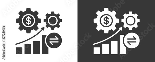 Management Icon Set Vector Collection Isolated In Black And White
