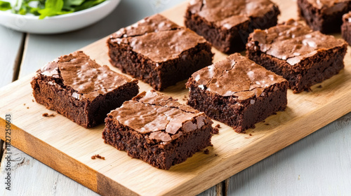 Vegan brownie sliced clean dark rich texture indulgent dessert