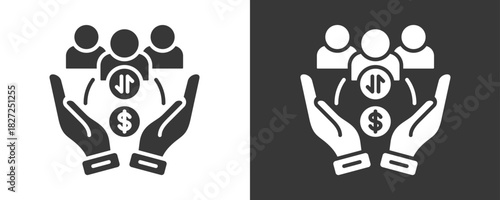 Credit Union Icon Set Vector Collection Isolated In Black And White