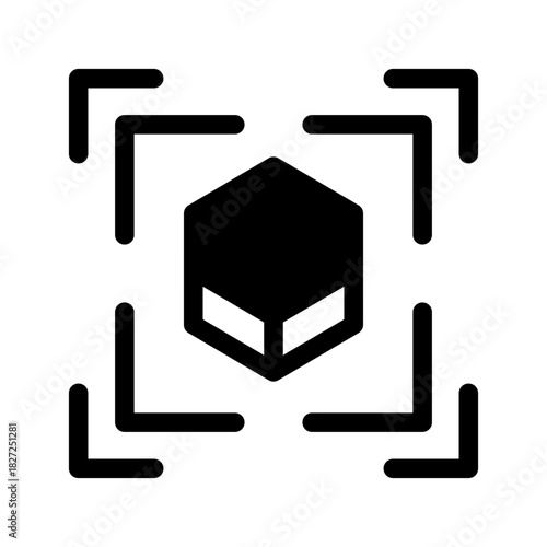 3D Model Icon Vector Symbol Design Illustration