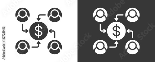 Mutual Fund Icon Set Vector Collection Isolated In Black And White