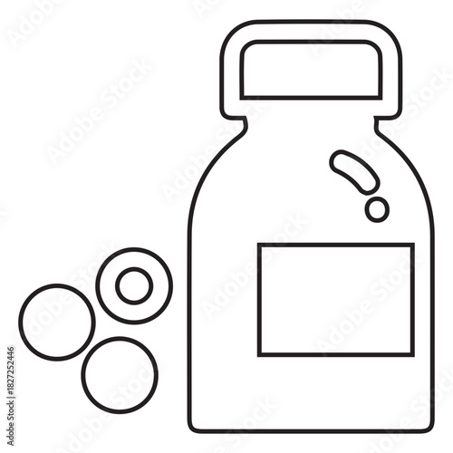 Medicine Bottle and Pills