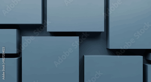 Abstract background of blue gray geometric square blocks.