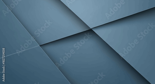Abstract Blue Geometric Background with Overlapping Layers and Shadows.