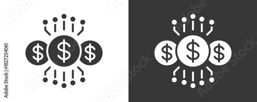 Fintech Icon Set Vector Collection Isolated In Black And White