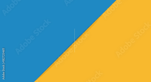 Abstract Geometric Background with Blue and Yellow Diagonal Split.