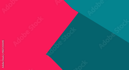 Abstract geometric background with vibrant pink and teal shapes creating a modern and dynamic visual.