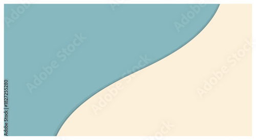 Abstract Wavy Background with Teal and Cream Colors.