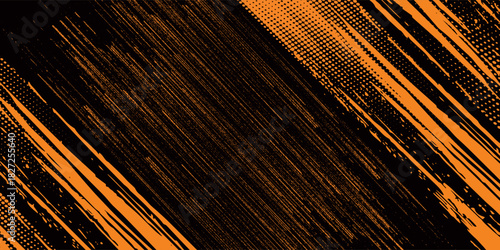 orange black brush Car sticker wrap pattern banner abstract sporty lines black orange color combination grunge brush modern pattern racing motorsport design.vector illustration. eps 10