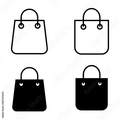 Shopping bag symbol icon set