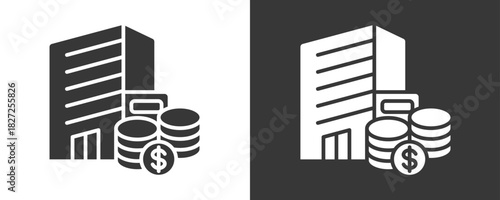 Company Icon Set Vector Collection Isolated In Black And White