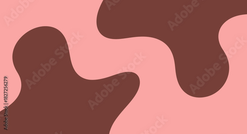 Modern abstract background with fluid organic shapes in pink and brown.
