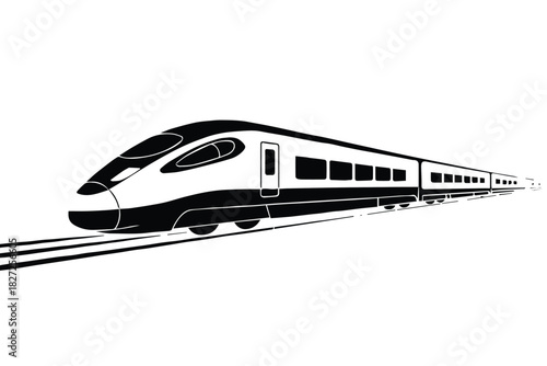 train vector illustration of high speed railway silhouette