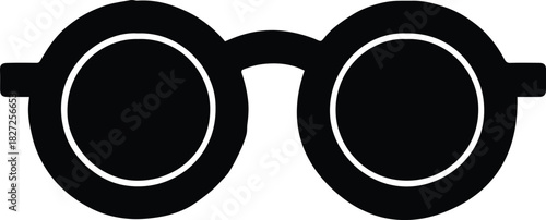 glasses ban symbol round lens glyph vector graphic