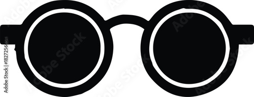glasses prohibition sign round lens vector illustration
