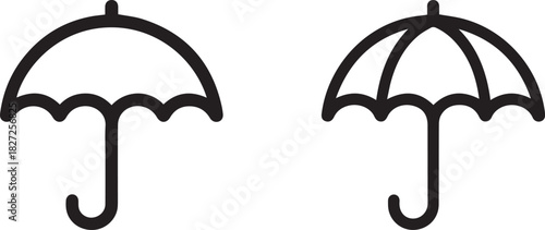umbrella icon duo vector canopy handle silhouette comparison