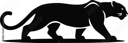 panther logo icon wildcat profile stalking motion vector