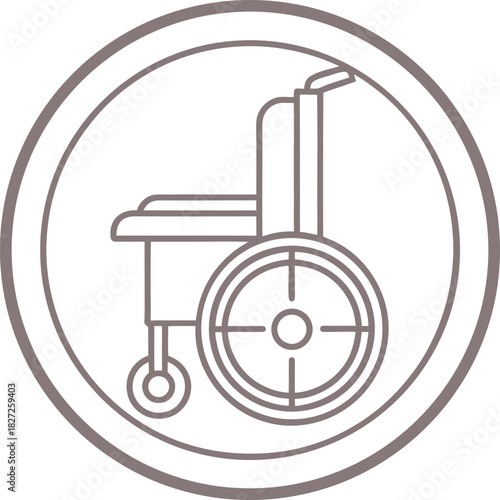 Circular Icon of a Wheelchair accessibility mobility