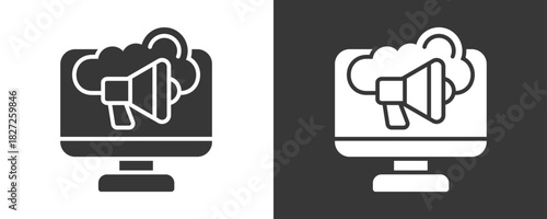 Online Marketing Icon Set Vector Collection Isolated In Black And White