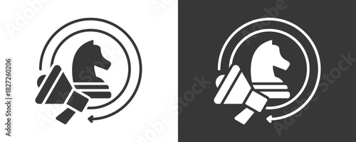 Marketing Strategy Icon Set Vector Collection Isolated In Black And White